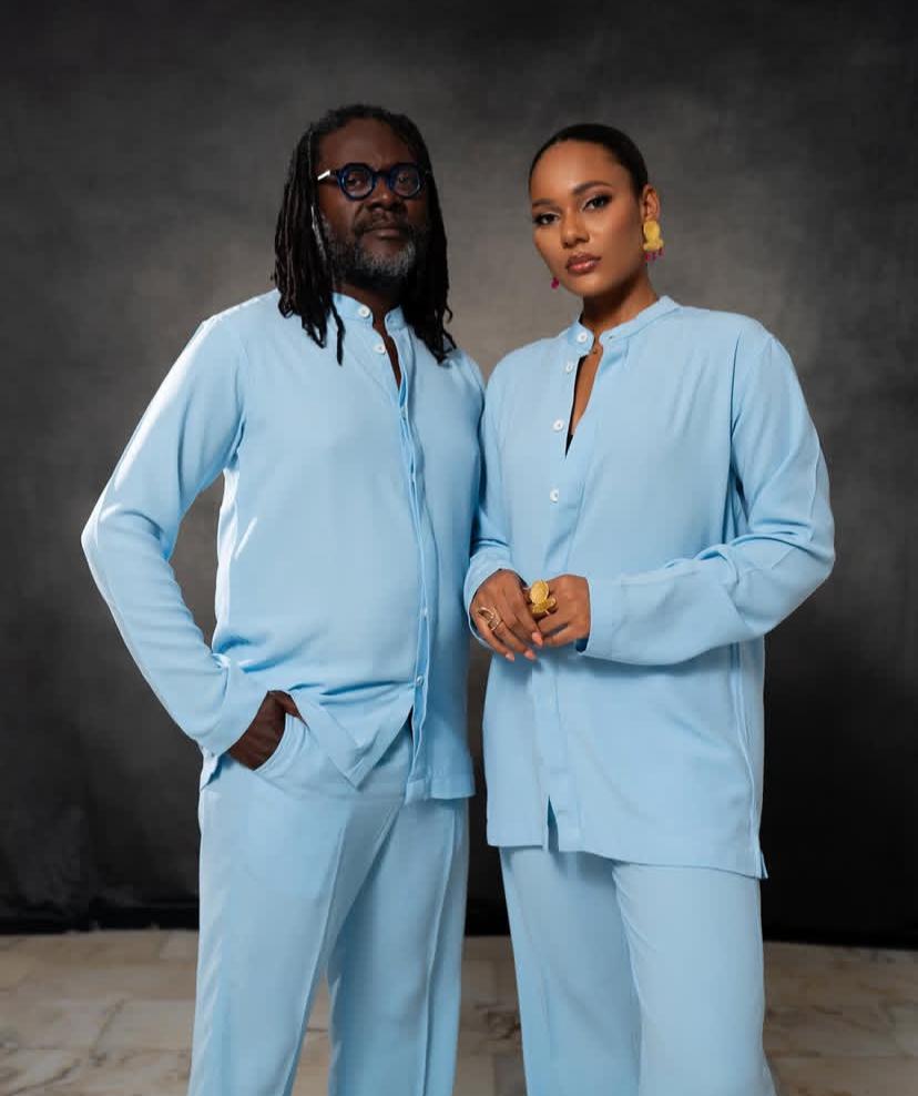 Minimalist Sky Blue Couple Set