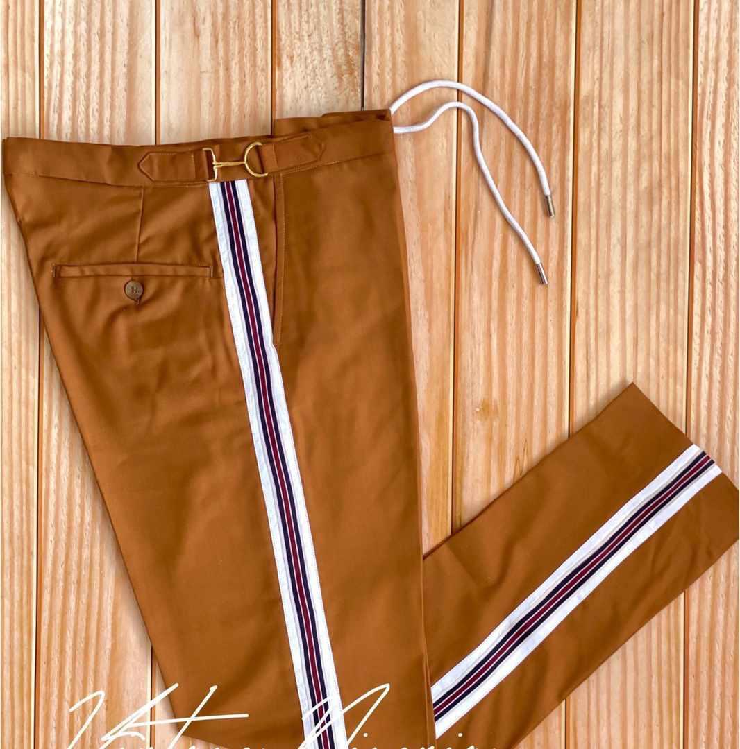 Vintage Tan Side Stripe Pants