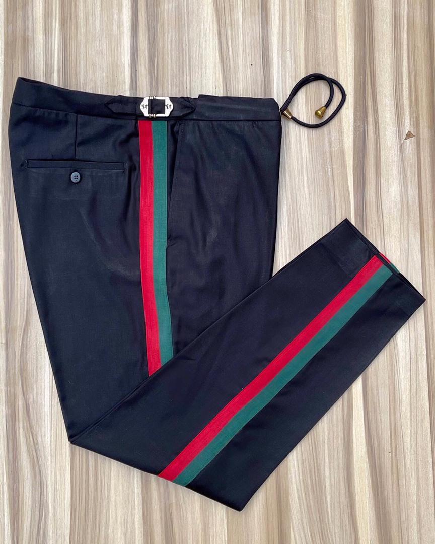 Black & Red-Green Premium Stripe Pants