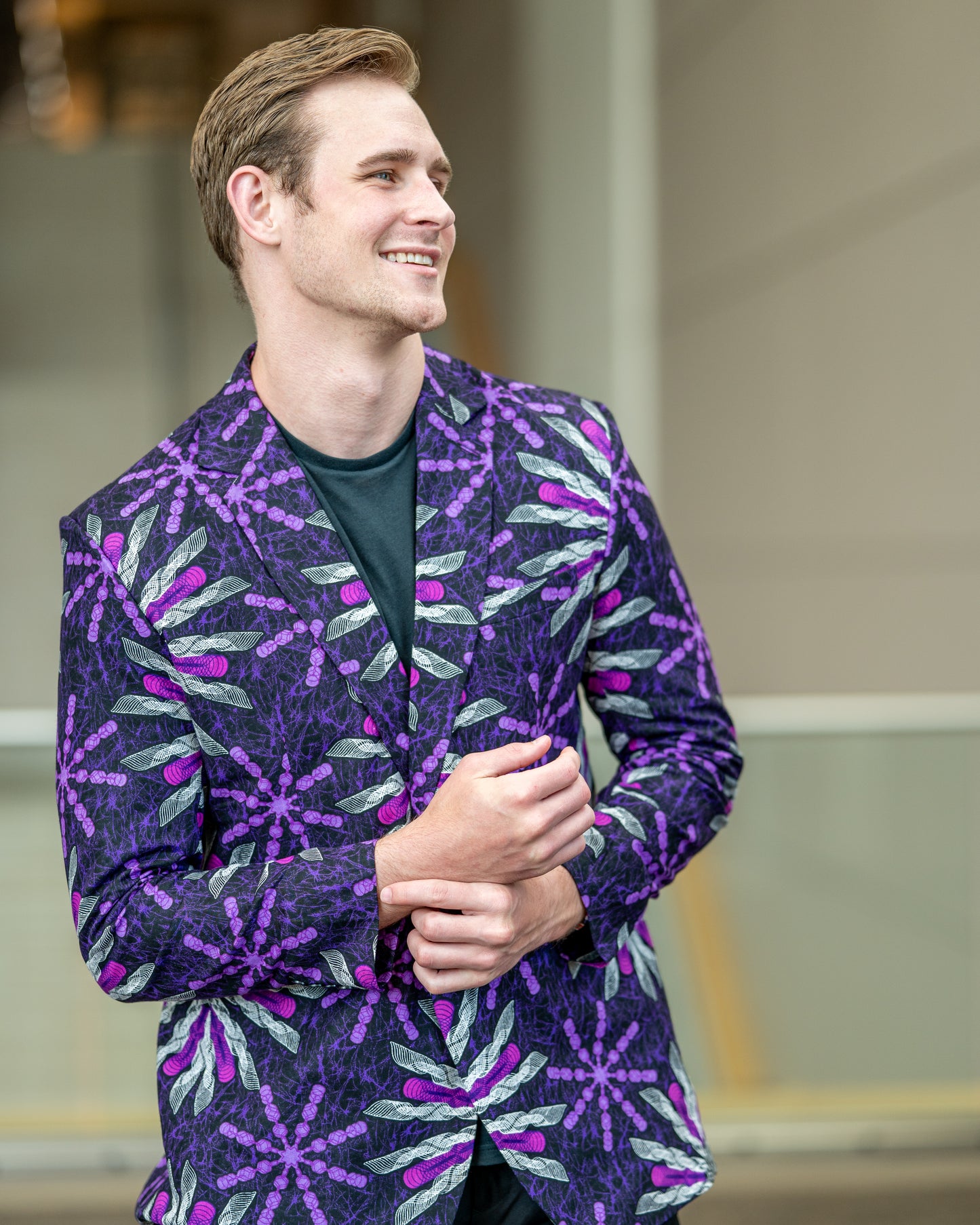 Purple Ankara Blazer Jacket