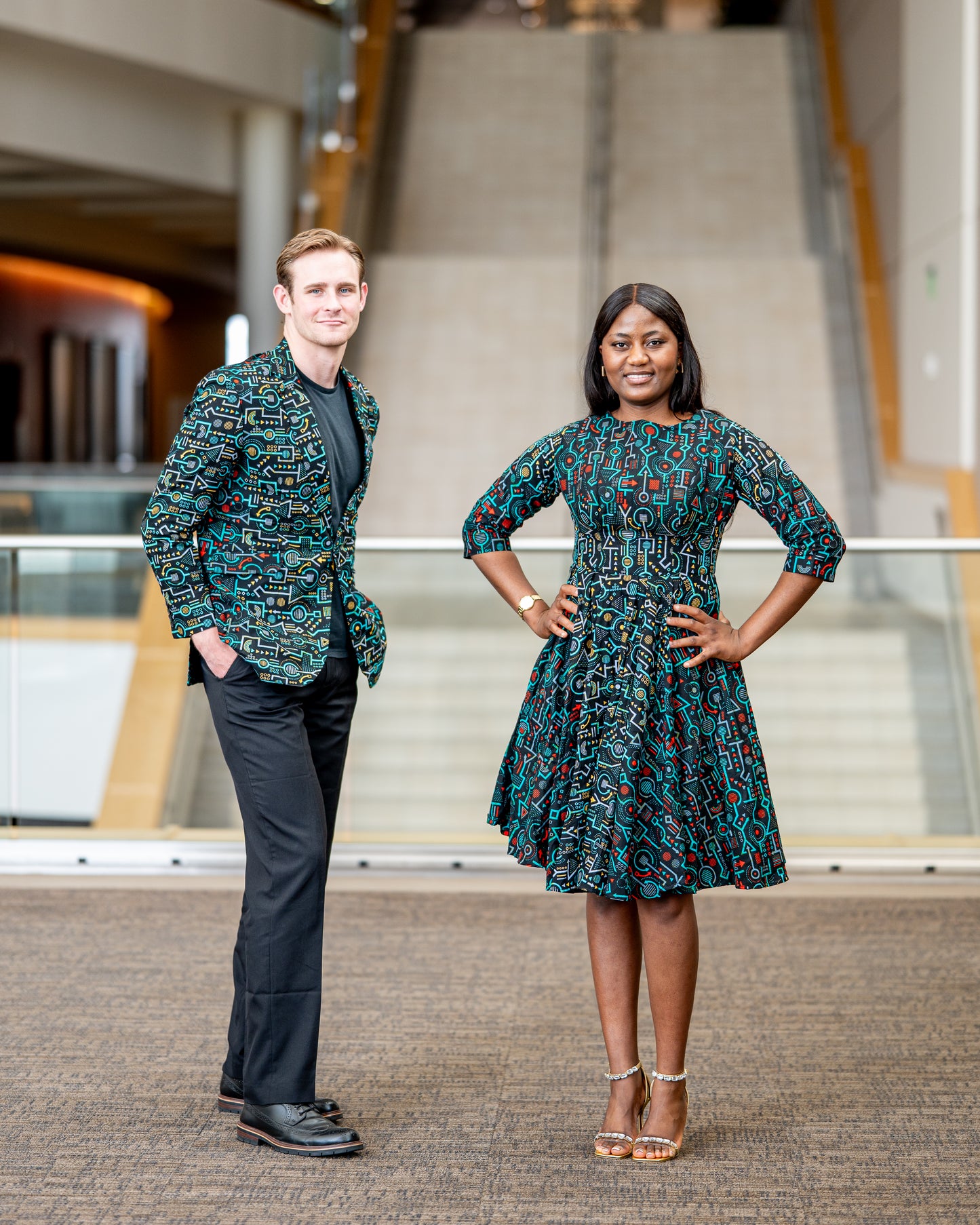 Green Patterned Ankara Blazer Jacket