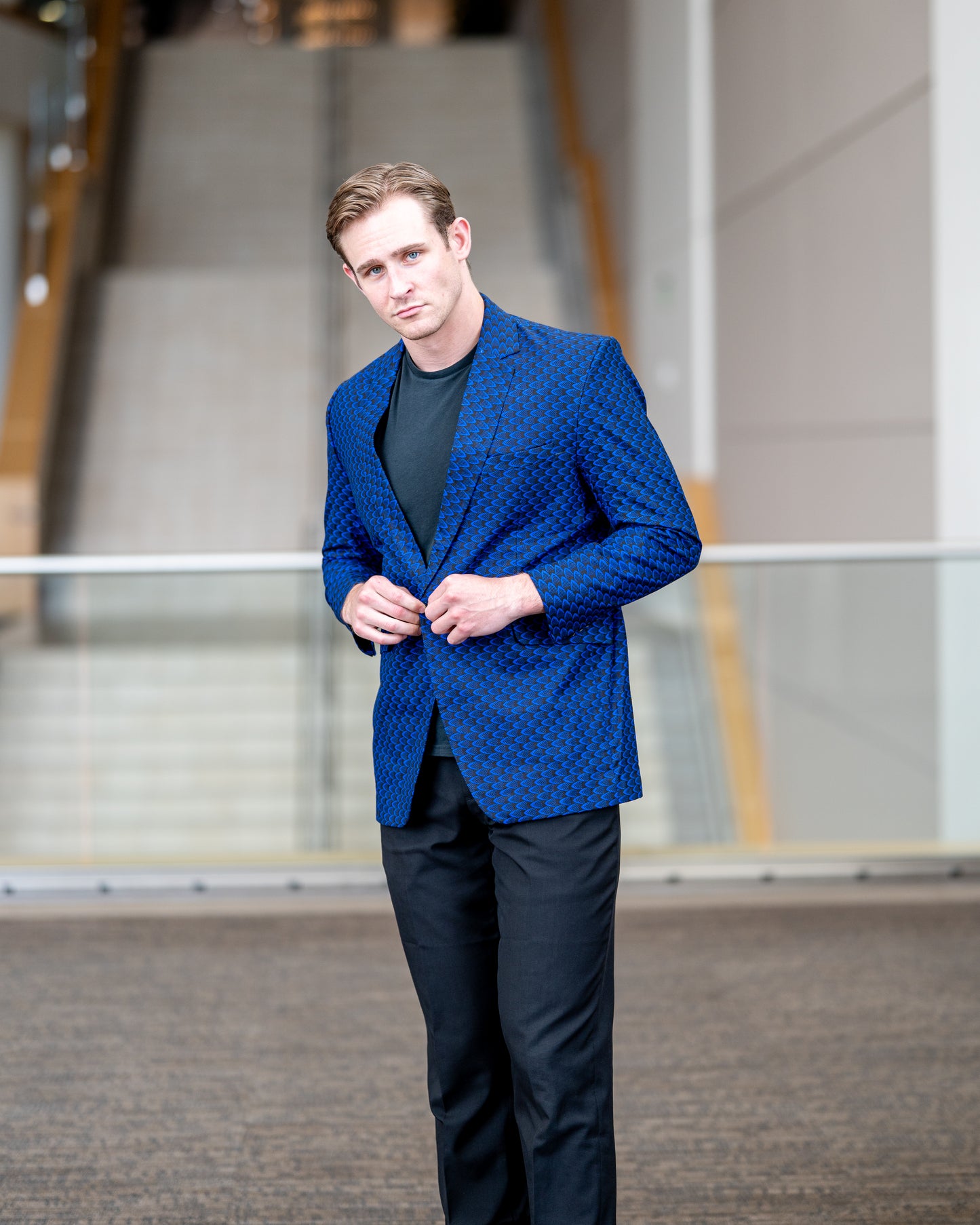 Blue Pattern Ankara Blazer Jacket