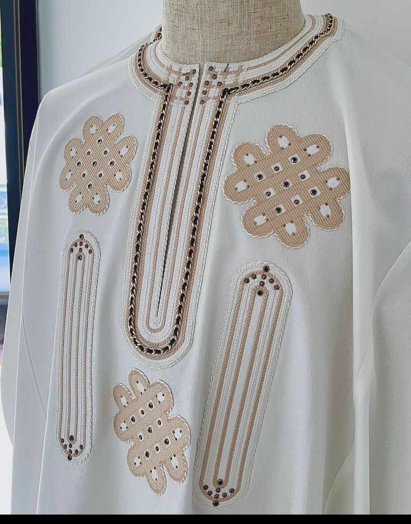 Ivory Embroidered Kaftan