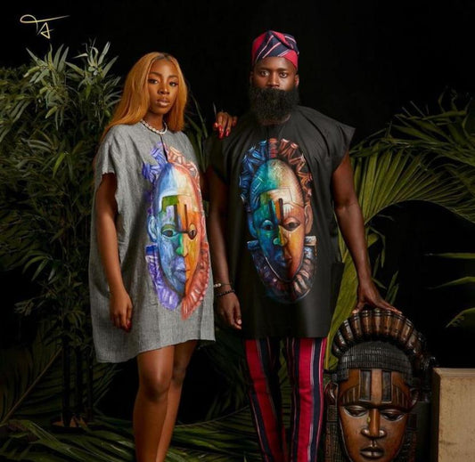 Heritage Mask Print Tunic Set