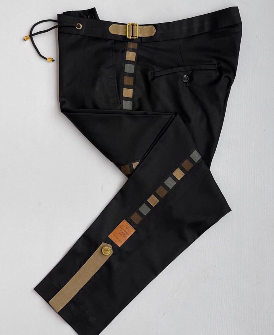 Black & Gold Luxe Panel Pants