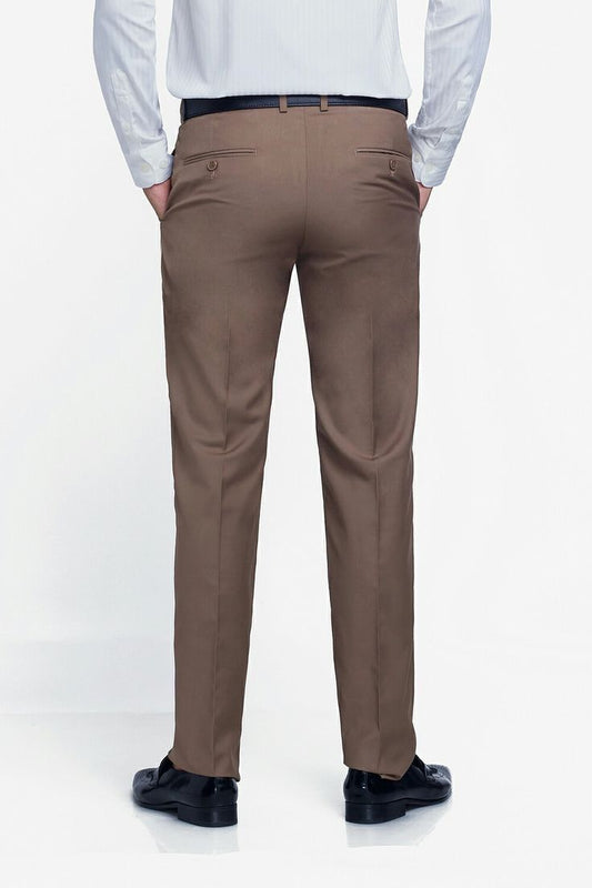 Slim-Fit Brown Dress Trousers