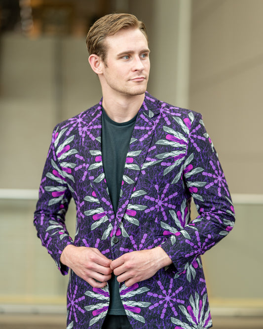 Purple Ankara Blazer Jacket