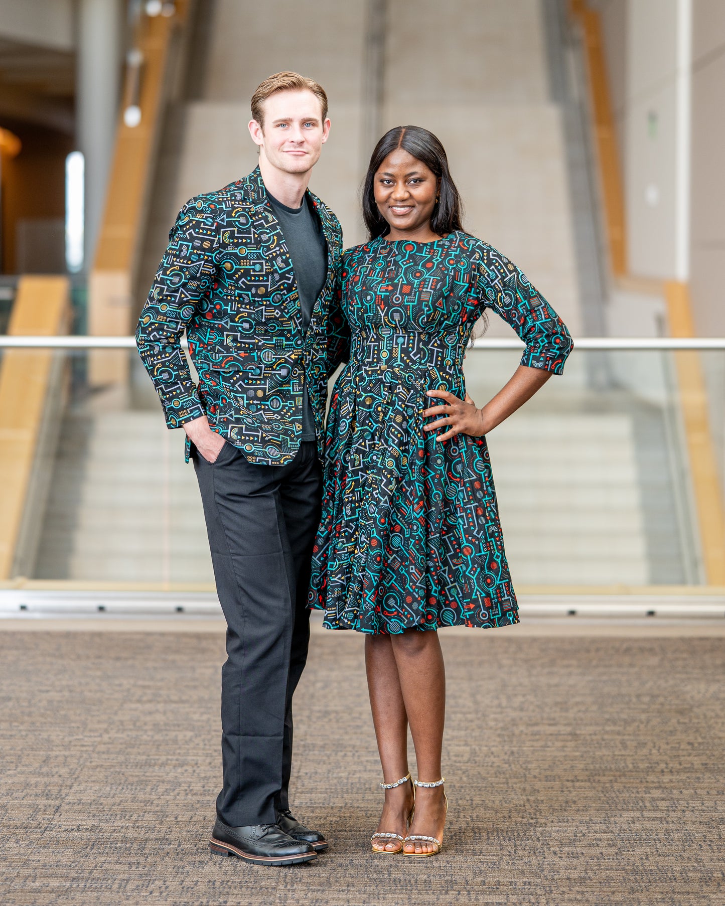 Green Patterned Ankara Blazer Jacket