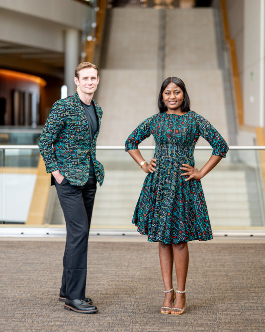 Green Patterned Ankara Blazer Jacket
