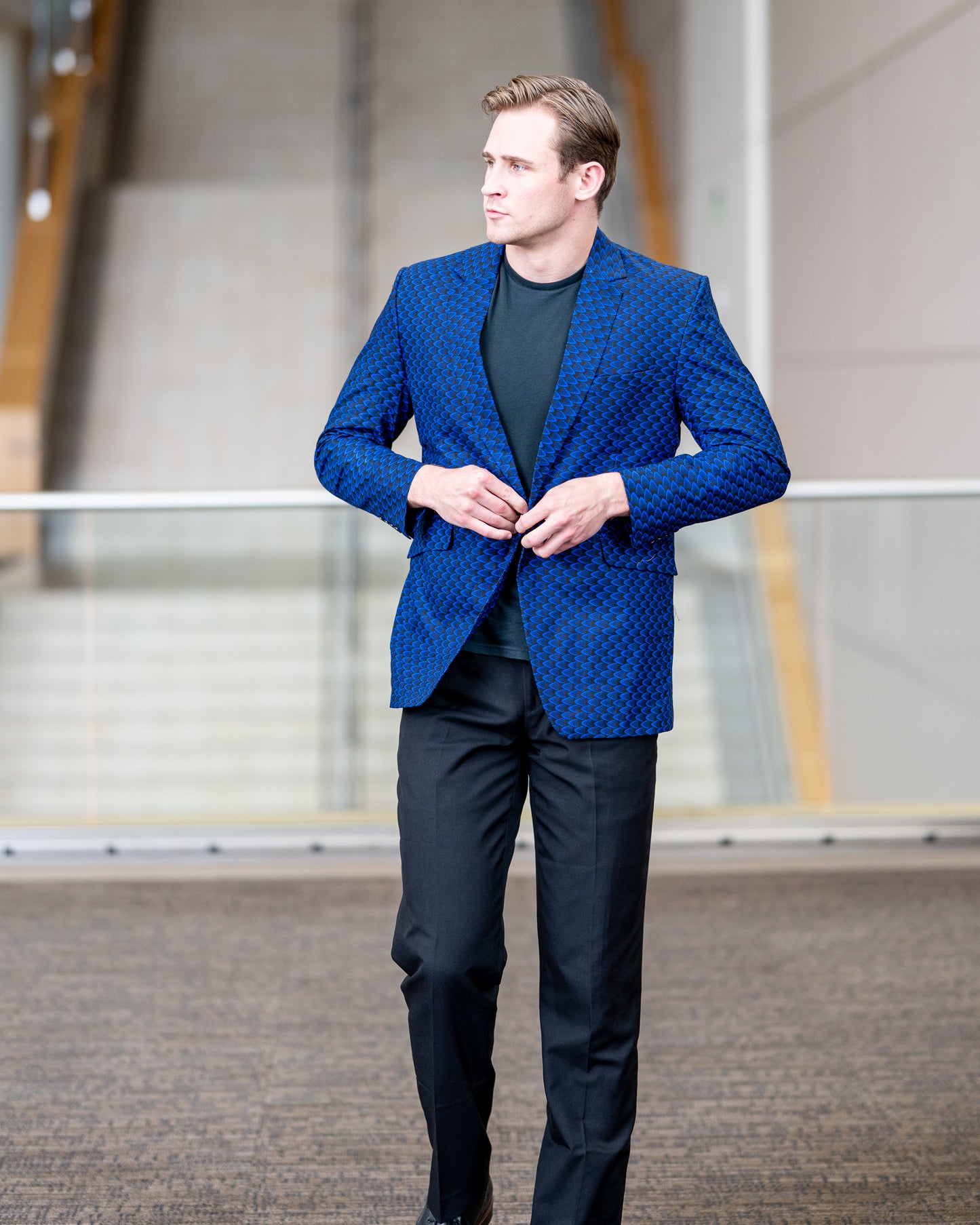 Blue Pattern Ankara Blazer Jacket
