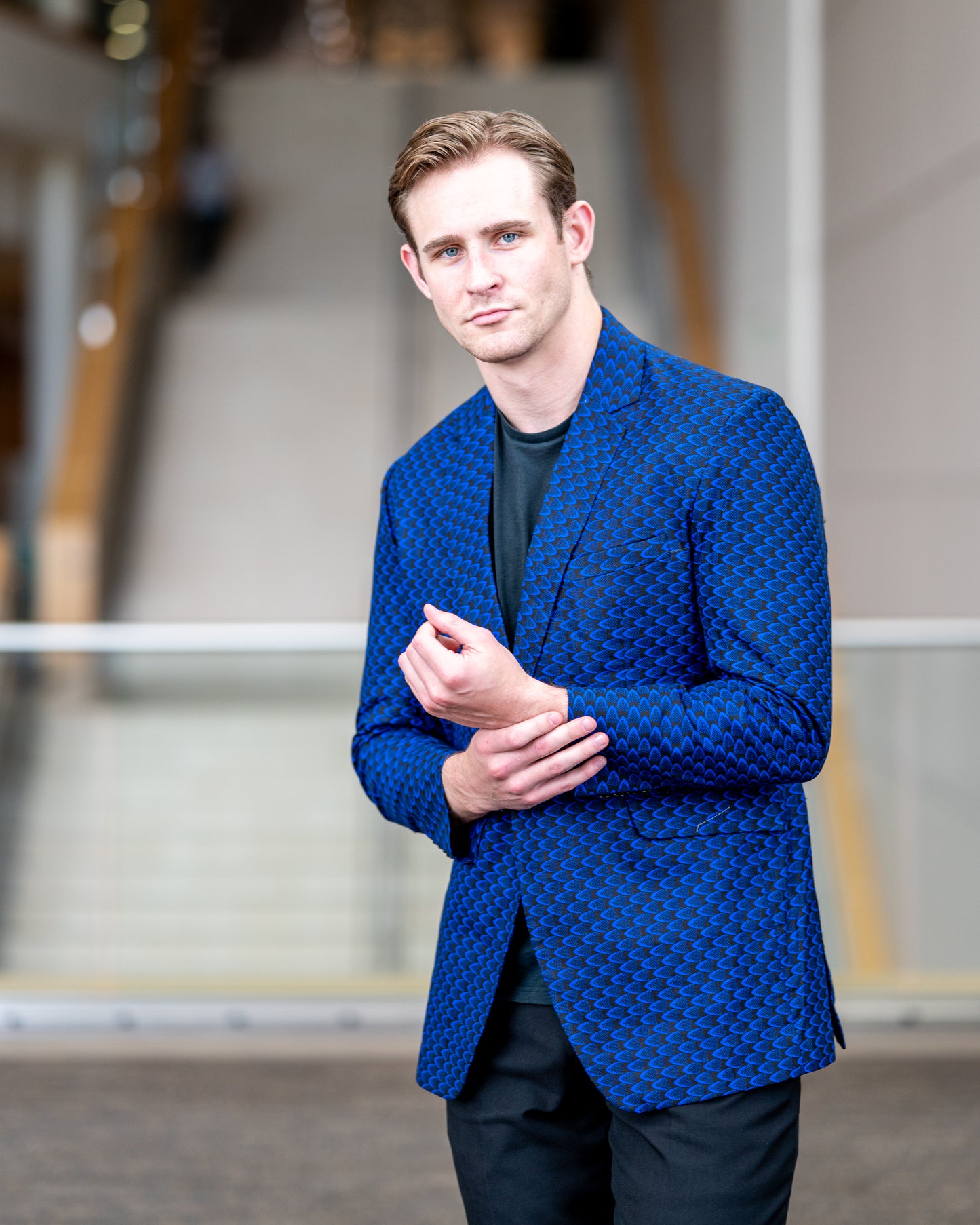 Blue Pattern Ankara Blazer Jacket