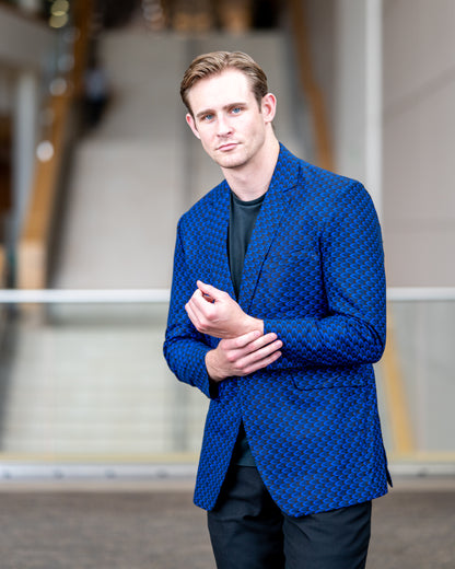Blue Pattern Ankara Blazer Jacket