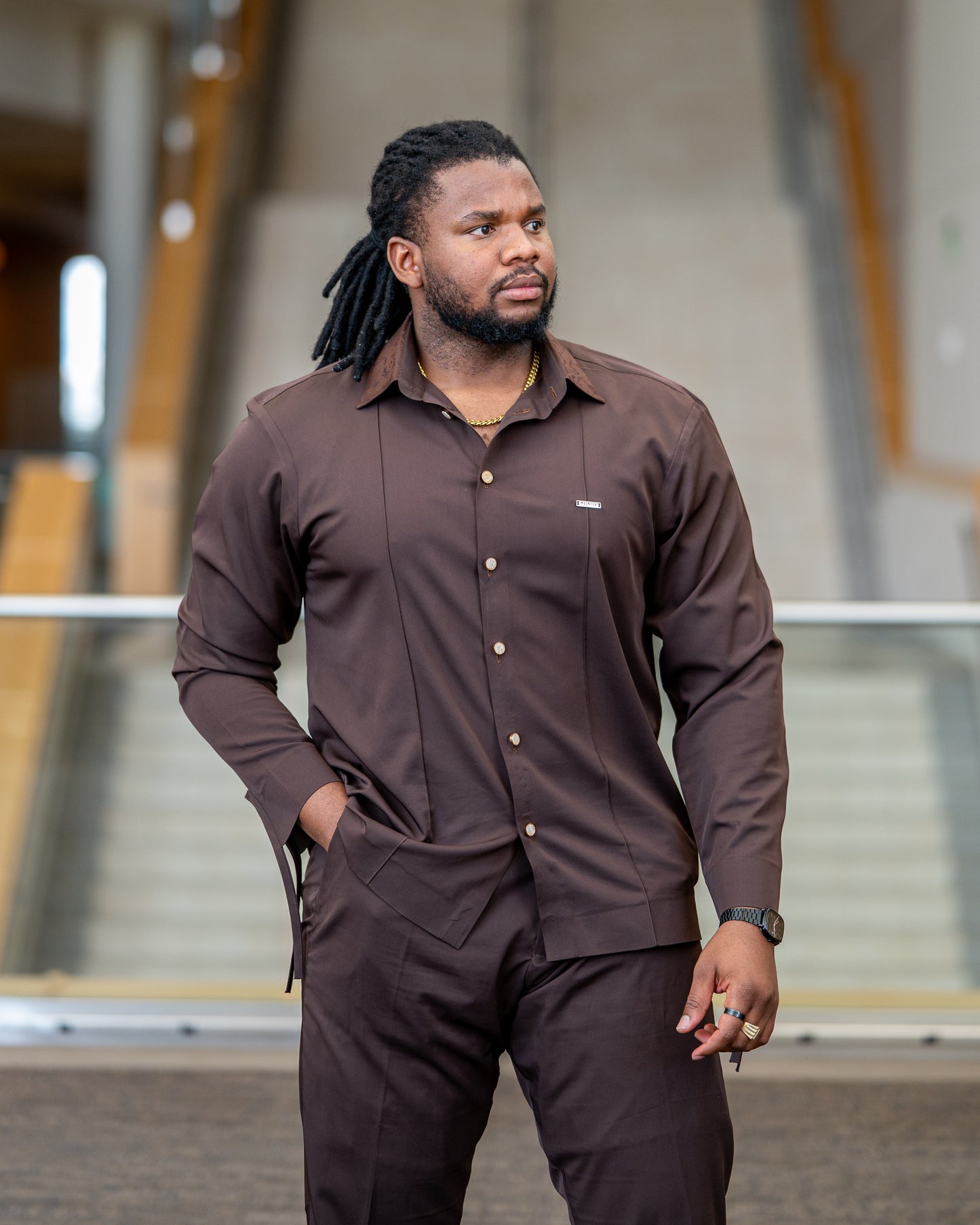 Brown two piece