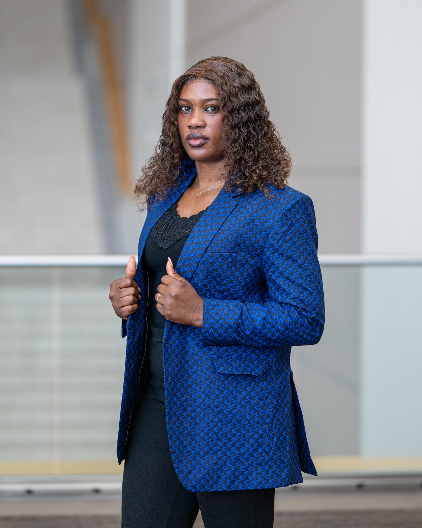 Blue Pattern Ankara Blazer Jacket